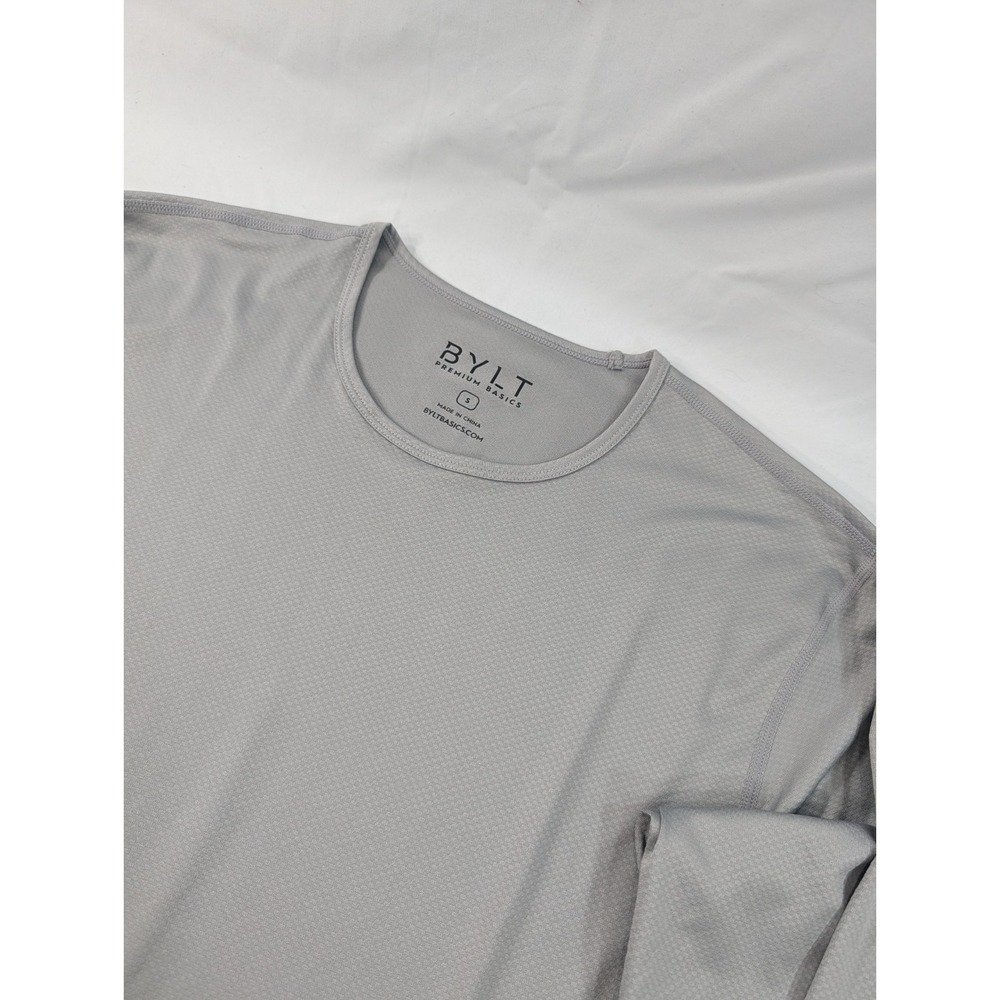 BYLT Drop-Cut Lux Shirt Men's Small Gray Long Sleeve Stretch Premium Performance